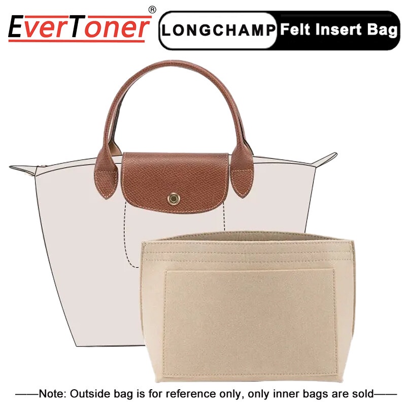 Evertoner Bag Organizer 適用於 Longchamp 小號手提袋木質袋收納整理內袋內襯