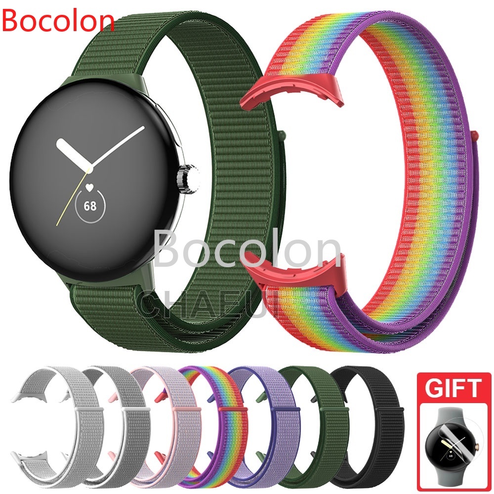 適用於 Google Pixel Watch 2尼龍錶帶 Pixel 手錶腕帶 編織錶帶 運動腕帶