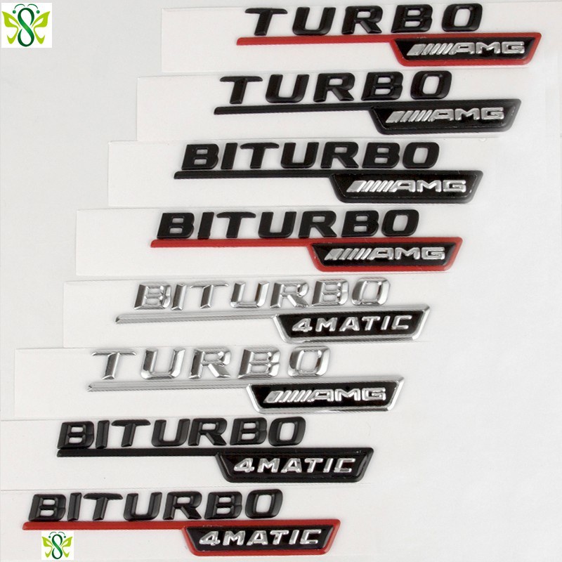 【現貨】Benz 賓士雙渦輪增壓標 BITURBO TURBO  C63 E350 葉子板側標改裝AMG標誌車標