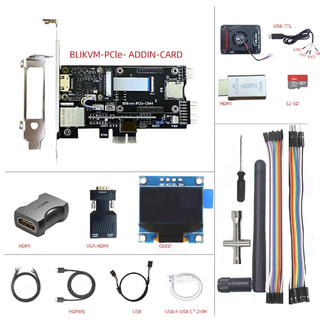 Blikvm PCIe “KVM over IP”用於 Raspberry Pi RPi CM4 遙控器 O &amp; M 服