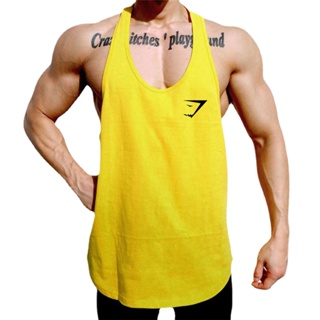 Muscleguys 品牌夏季網眼透氣健美鯊魚印花背心男士健身無袖襯衫