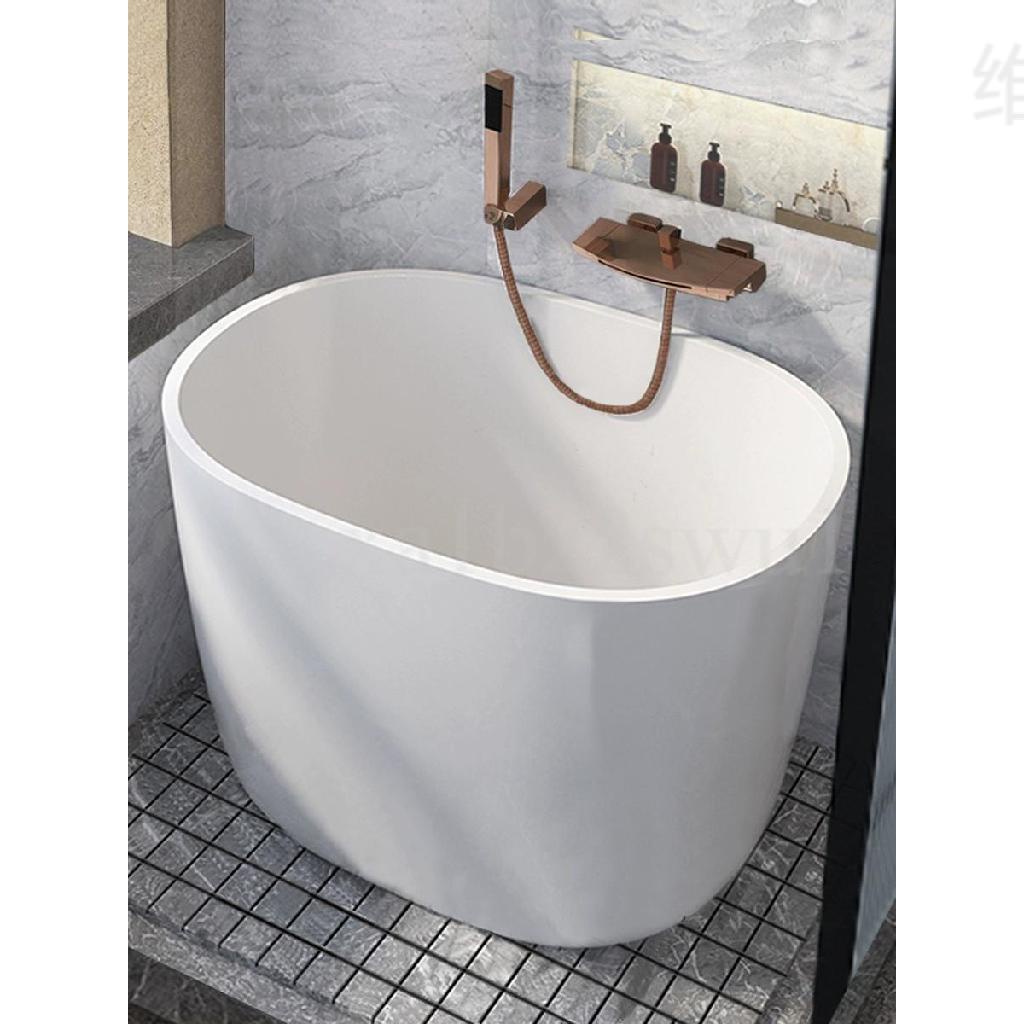 浴缸 可移動小戶型浴缸 小戶型家用亞克力日式獨立浴缸小泡澡轉角移動坐式迷你小型深泡浴缸 深泡缸 可移動小型浴缸