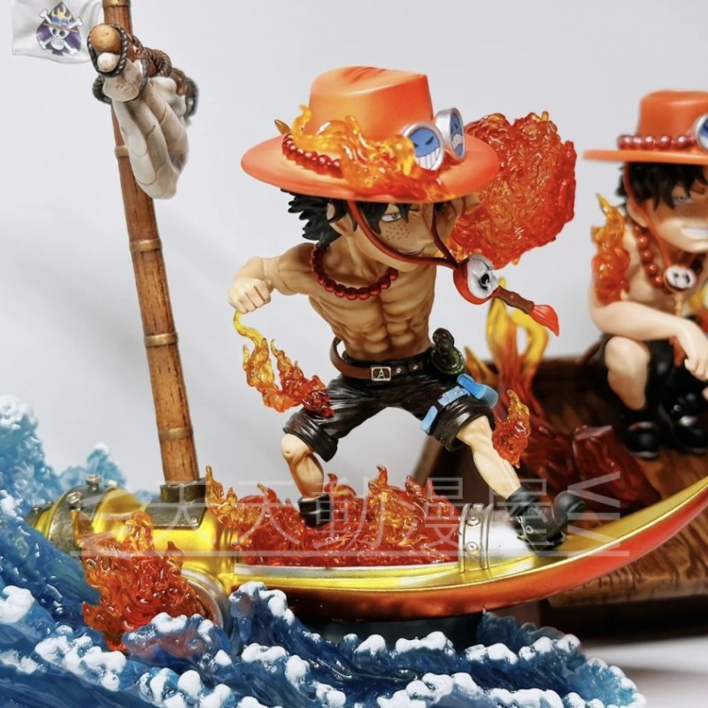 免運 海賊王模型 航海王公仔 火力船艾斯 Q版 WCF比例 衝浪艾斯 動漫周邊 擺件 盒裝 禮物