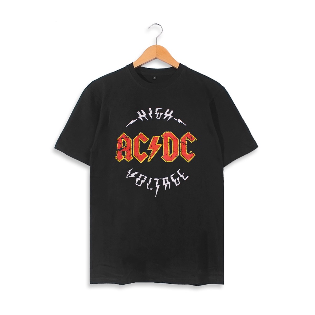 Acdc HIGH VOLTAGE 棉精梳 24 年代音樂樂隊 T 恤