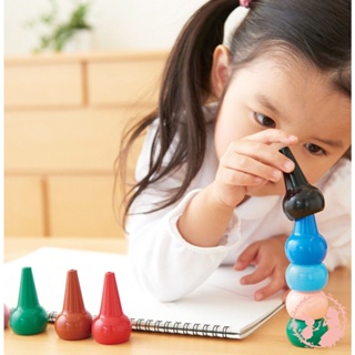 【現貨】日本AOZORA - Baby Color 兒童安全蠟筆 無毒蠟筆 積木蠟筆 繪畫 學習 無毒 不沾手 可水洗