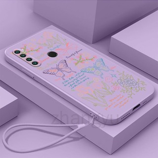 外殼 Redmi note 8 note 8T TPU 蝴蝶花草手機殼防震鏡頭全蓋軟殼防震矽膠手機孔殼掛繩
