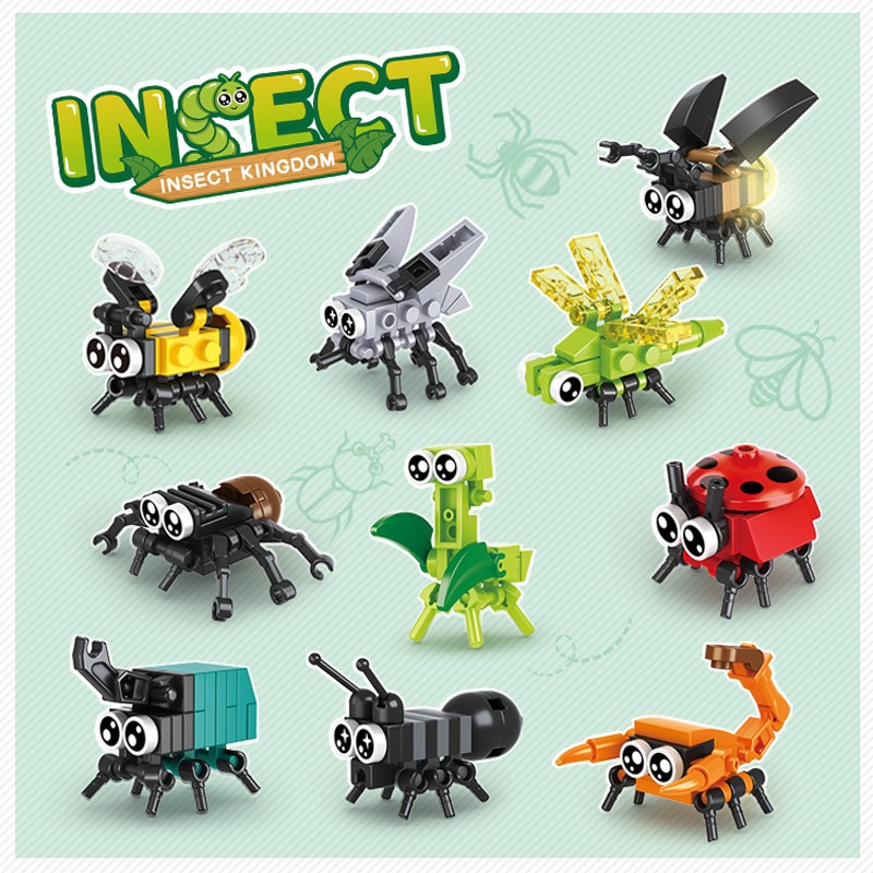 動物小顆粒積木 小盒兼容樂高 拼裝插小車 機器人玩具 兒童益智玩具小禮品
