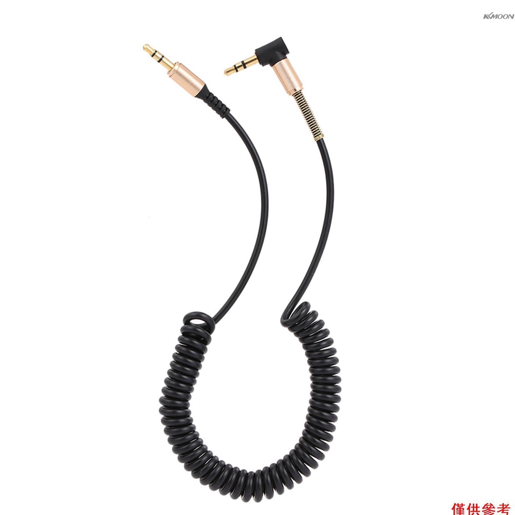 (mihappyfly)1.7 米音頻延長線 3.5 毫米插孔公對公 AUX 電纜 3.5 毫米音頻延長線帶彈簧可拉伸電