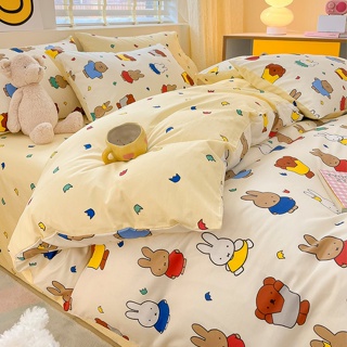【100%純棉】米菲兔系列印花精梳棉床組 單人 雙人 加大床包四件組 被單兒童卡通床包組