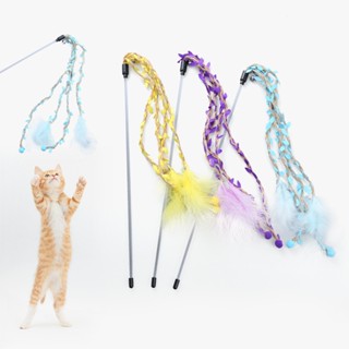 *吉白白* 臺灣現貨 寵物玩具 貓玩具 劍麻繩 葉子 編織 流蘇 逗貓棒 鈴鐺 貓薄荷 互動 玩樂 安撫 陪伴 解壓