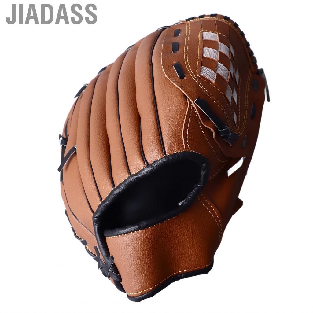 Jiadass 棒球手套棕色 L 碼 PU 防撕裂加厚吸汗壘球手套訓練比賽用