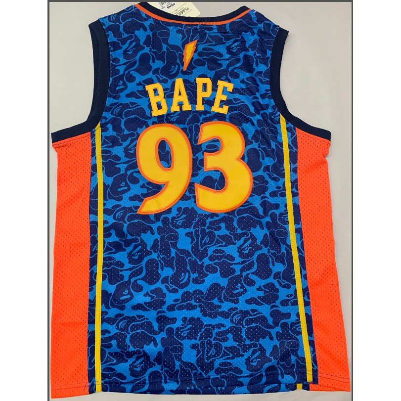 【5款】NBA球衣金州勇士隊x Bape No.93藍紅籃球球衣