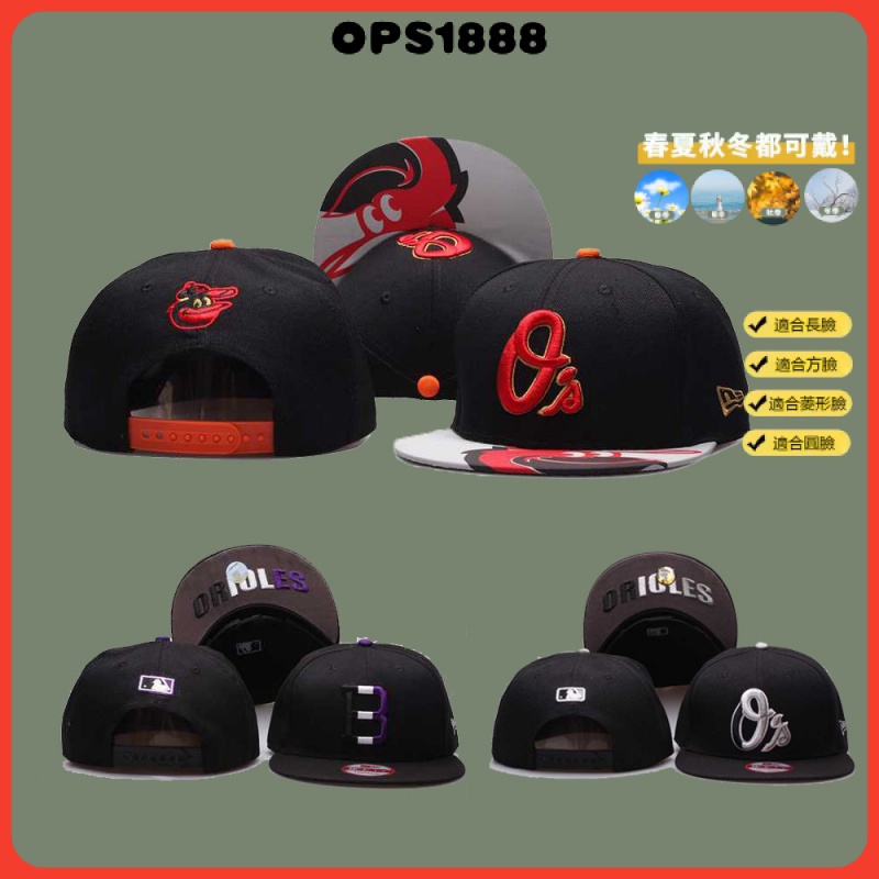 MLB 嘻哈帽 巴爾的摩金鶯隊 Baltimore Orioles 平簷帽 棒球帽 球迷帽 男女通用 防晒帽 遮陽帽 時