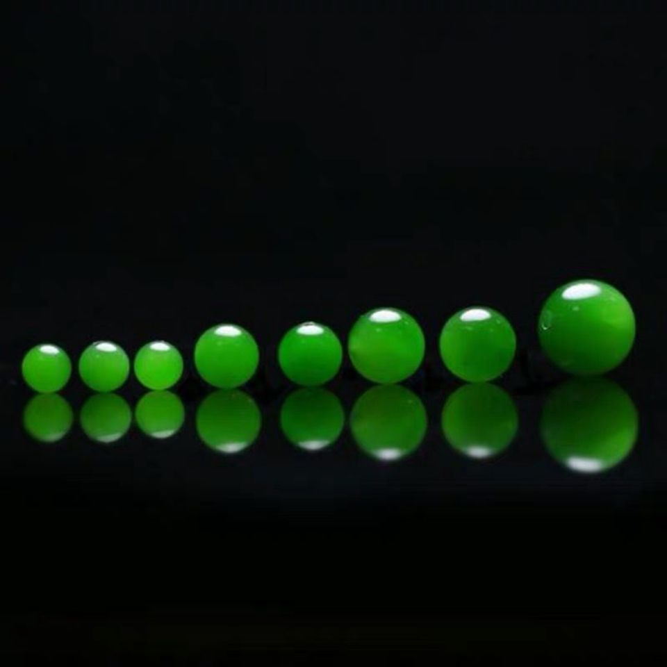 菠菜綠色和田崑崙碧玉散珠玉石珠子綠色碧玉手鍊項鍊手串配珠