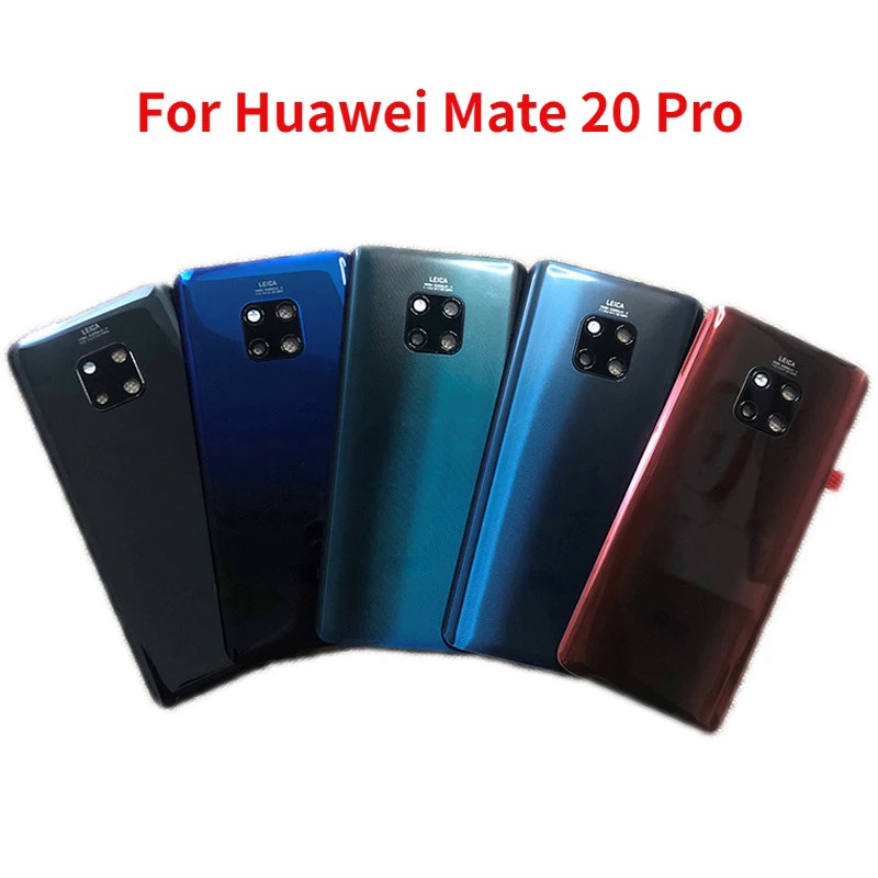 適用於華為 Mate 20 Pro 後蓋電池蓋板後門外殼的原裝全新後玻璃帶相機鏡頭更換