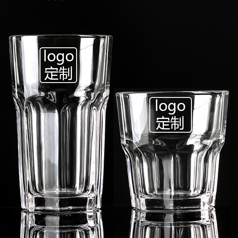 【客製化】【酒杯】防摔鋼化杯 玻璃啤酒杯 LOGO訂製 杯子 耐熱威士忌杯 加厚酒吧KTV刻字