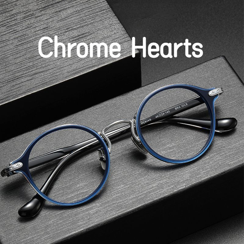 【TOTU眼鏡】金屬框眼鏡 純鈦鏡框 Chrome Hearts克羅星同款 復古眼鏡 藝文 近視眼鏡 可配近視 散光眼鏡