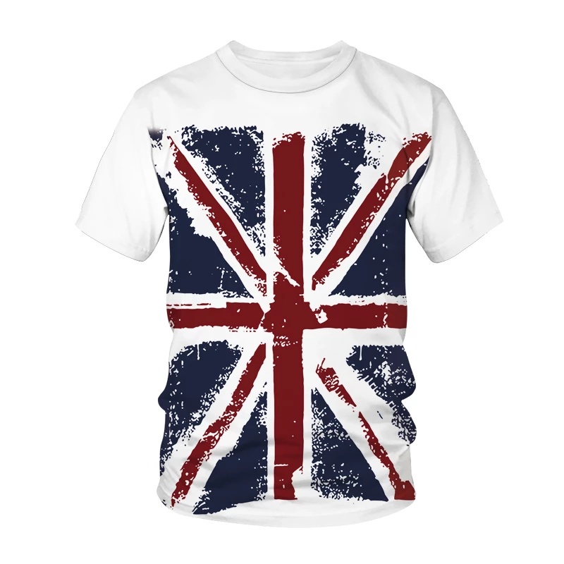 男士女士 T 恤全新美國英國克羅地亞國旗 3D 印花 T 恤時尚美國圖案街頭服飾 O 領 T 恤上衣服裝