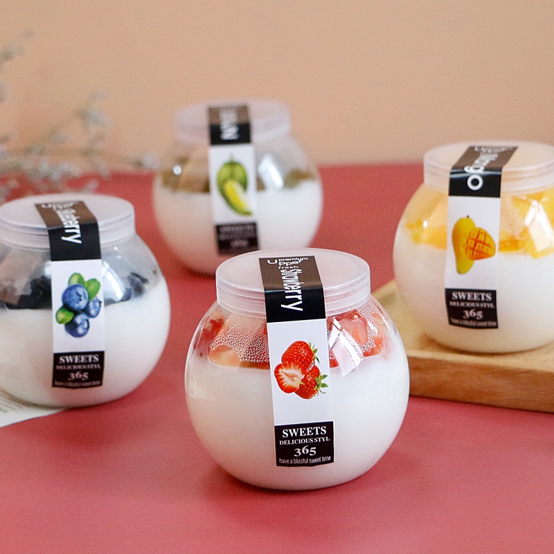 客製化【優格杯】210ml創意圓球形 西米露杯 布丁瓶 塑膠星球果凍杯 優格水果奶凍PET