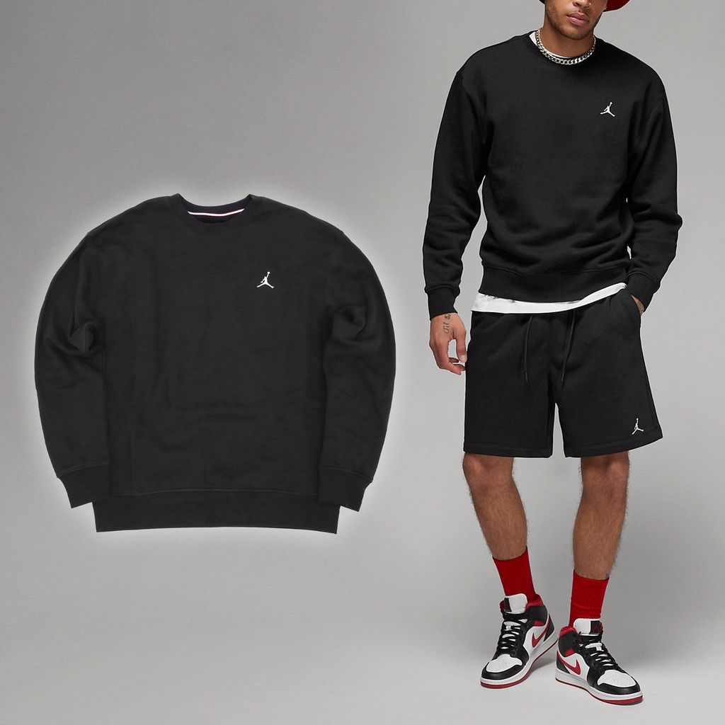 Nike 長袖 Jordan Essentials 男款 黑 大學T 刷毛 喬丹 基本款【ACS】 FJ7777-010