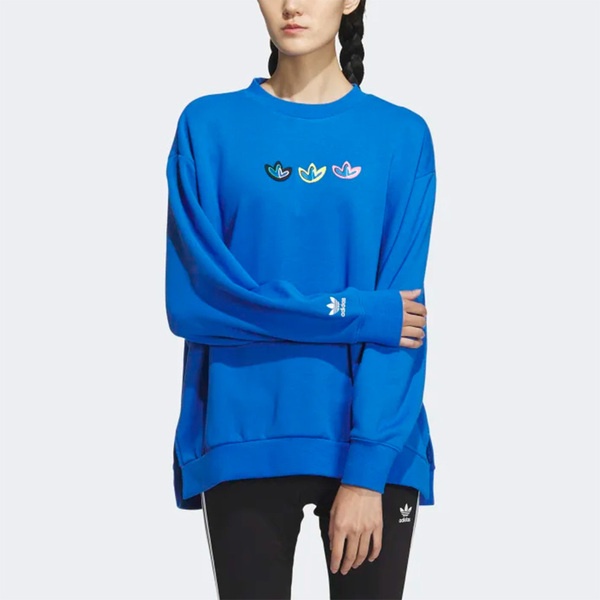 Adidas VDAY Crew W IK6859 女 長袖上衣 經典 情人節 寬鬆 棉質 舒適 穿搭 愛迪達 藍
