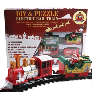 🌈聖誕電動軌道車迷你小火車玩具兒童電動小汽車玩具