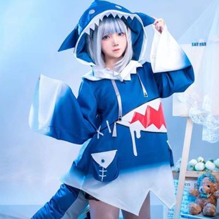 👍免運 臺灣發貨👍 可愛古拉cos服 HololiveEN GwarGura 噶嗚 古拉 鯊魚服cosplay服裝