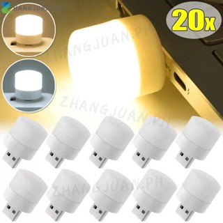 20pcs迷你usb LED燈便攜式插頭燈護眼書閱讀燈小圓形汽車燈泡電腦移動電源燈
