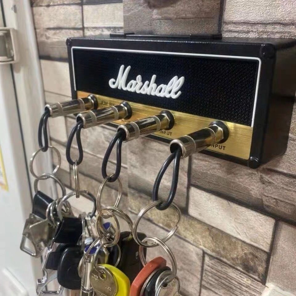 現貨♡玄關鑰匙架♡ 馬歇爾吉他車用鑰匙扣掛壁式鑰匙收納盒創意吊飾Marshall摩登經典