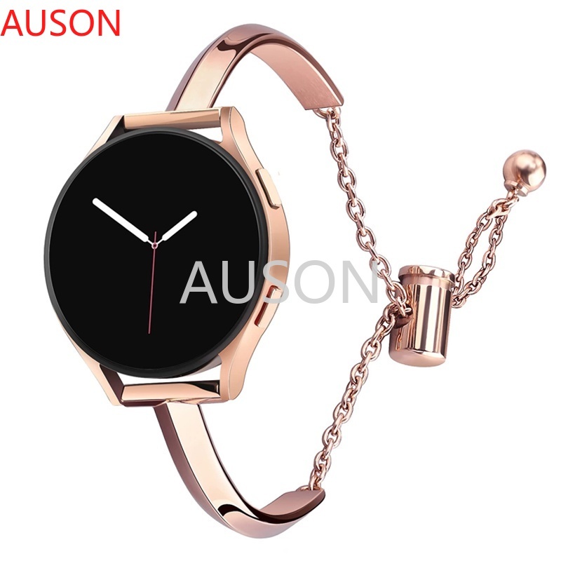 AUSON 金屬鏈錶帶珠寶錶帶適用於三星 Galaxy Watch 4/5 Active 2 Gear Sport2