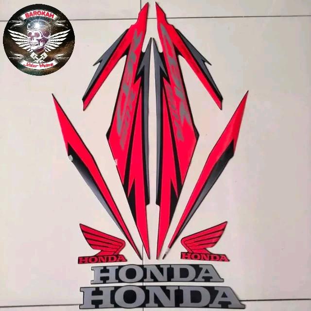 HONDA Merah Ajs 條紋貼紙桿清單摩托車本田 CBR 150 r 2017 2018 車身紅色貼紙標準貼紙