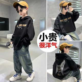 【秋冬新品】男童上衣 兒童衣服男童春秋款大學T2025新款連帽大男孩兒童韓版裝帥氣打底衫秋季上衣 男童衣服兒童T恤男孩大