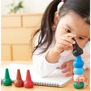 全館現貨日本AOZORA - Baby Color 兒童安全蠟筆 無毒蠟筆 積木蠟筆 繪畫 學習 無毒 不沾手 可水洗