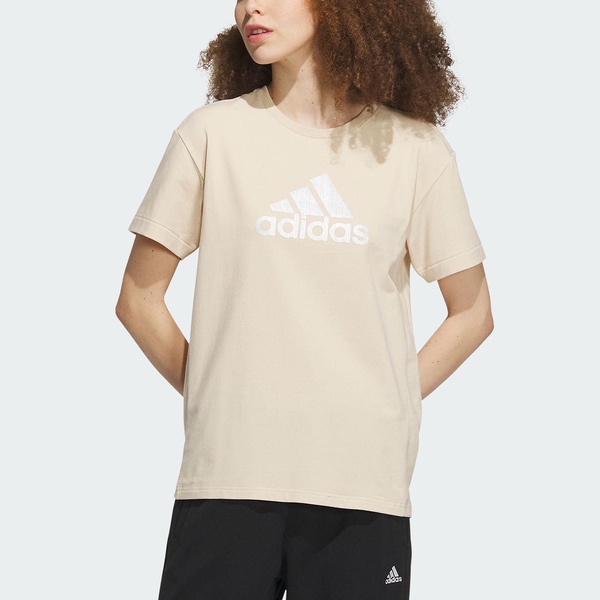 Adidas Rco Bos Tee IP7085 女 短袖 上衣 T恤 亞洲版 休閒 訓練 基本款 舒適 淺奶茶