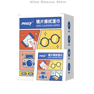 100pc一次性眼鏡布、便攜式鏡片擦拭紙、手機、電腦攝像頭、螢幕鏡片清潔溼巾