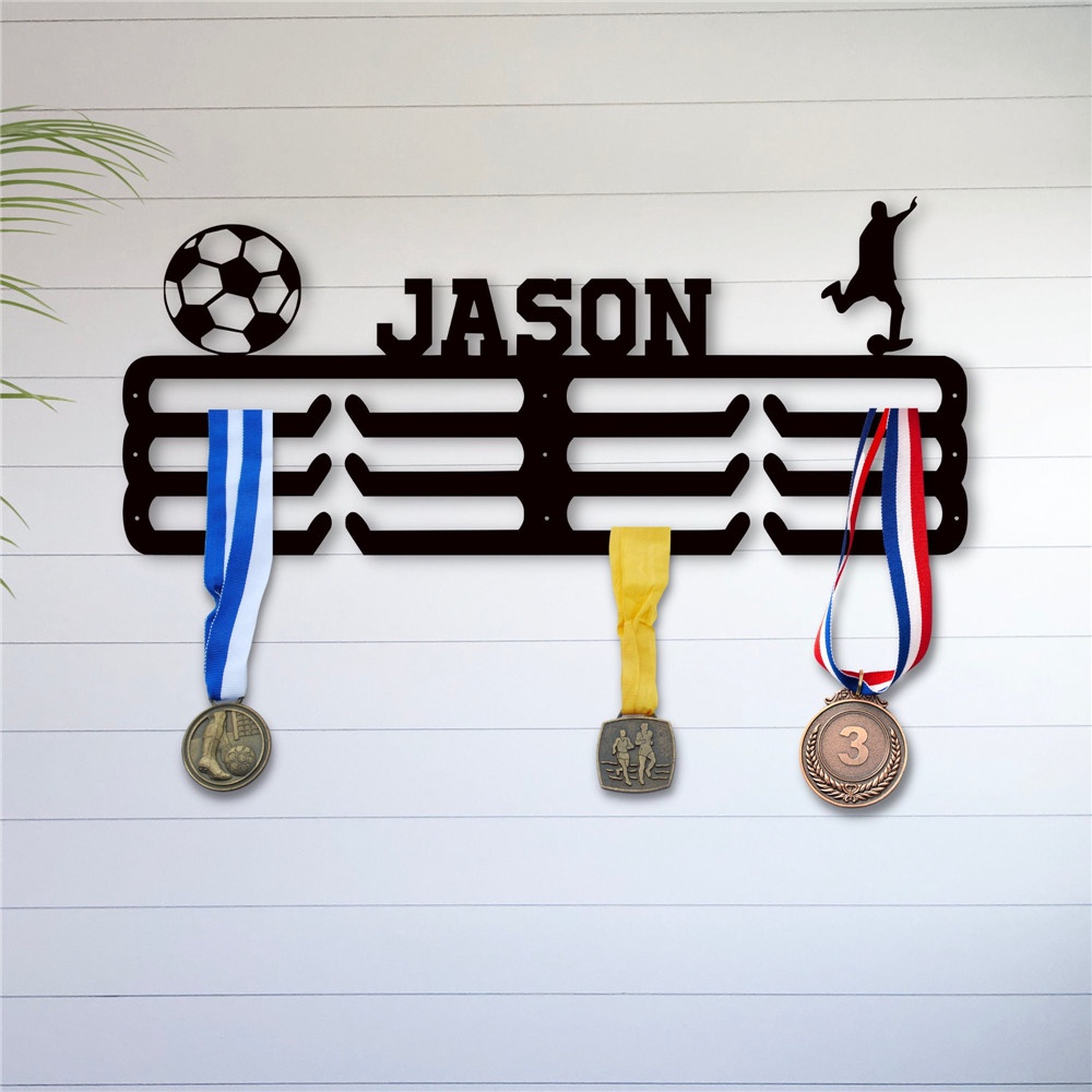 定制名稱金屬標牌兒童獎牌展示架個性化運動獎牌架牌匾用於兒童房壁掛裝飾