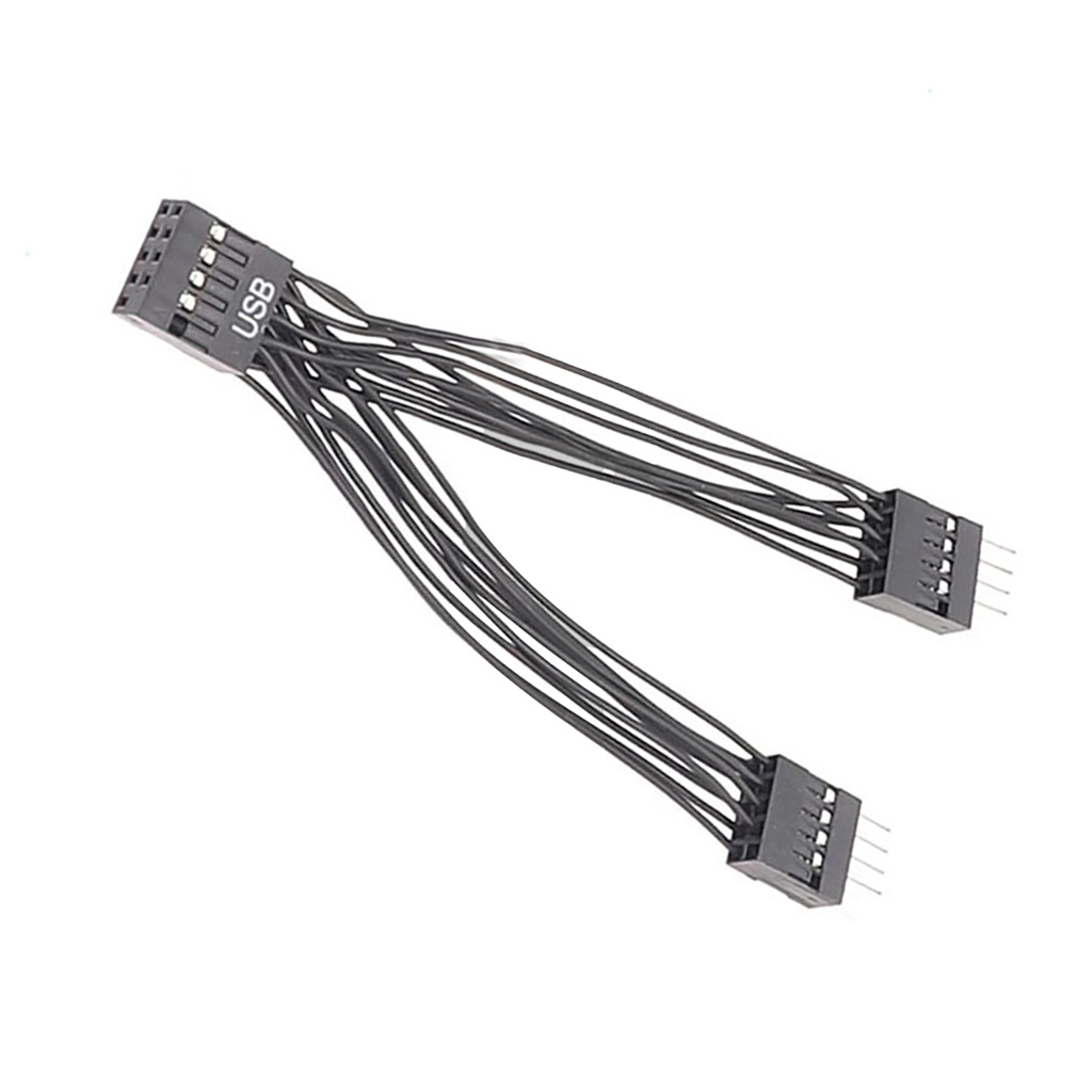 Jmt 1pc USB 擴展電纜 USB 9Pin 母頭轉雙 9P 公頭 1 轉 2 延長器 Y 分線器適配器電纜 10