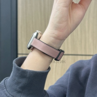 細款方扣磁吸錶帶 適用於 Apple Watch S9 8 7 6 5 SE 真皮錶帶 41mm 40mm 蘋果手錶錶帶