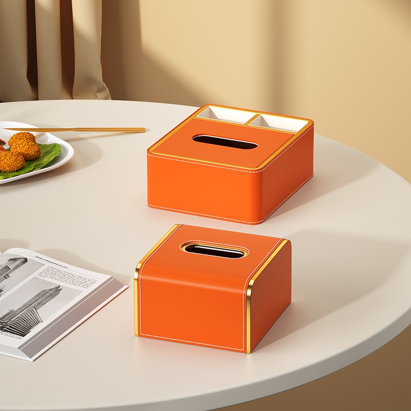 正方形餐廳專用抽紙盒紙巾盒家用商用飯店酒店小號高檔皮餐巾紙盒