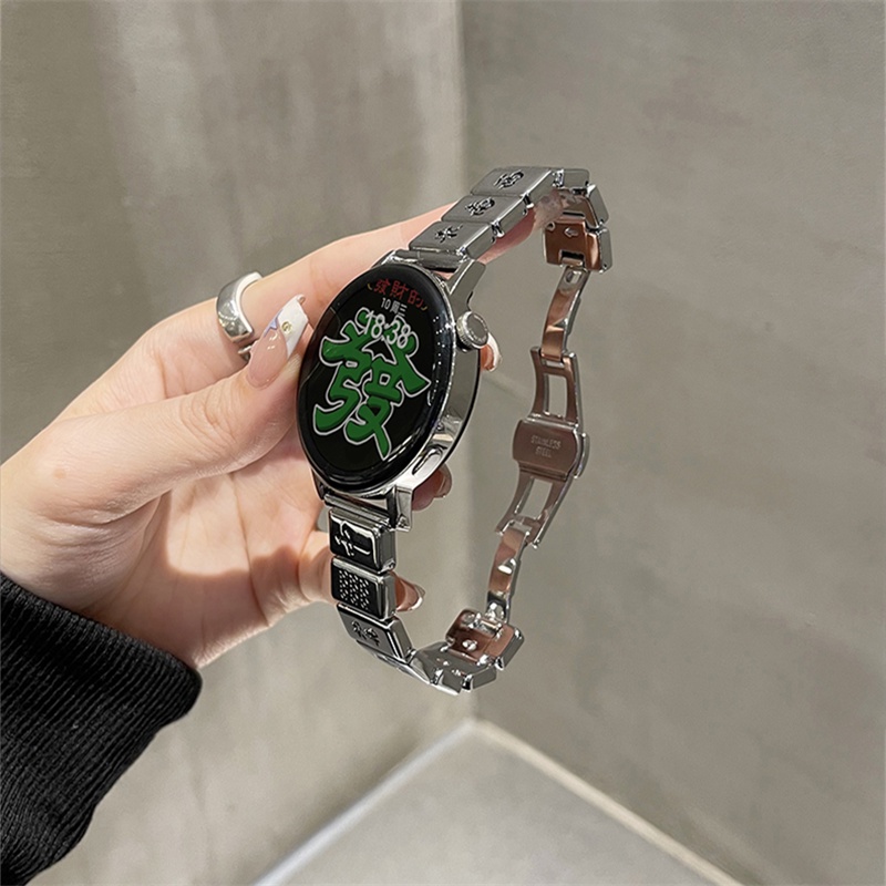 金屬不鏽鋼折疊扣錶帶 小米 watch s1/s2 22MM錶帶 小米s1 active 錶帶 麻將時尚潮個性手錶帶