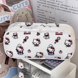 Hello Kitty 雙層鉛筆盒三麗鷗翻蓋筆袋學生文具收納袋