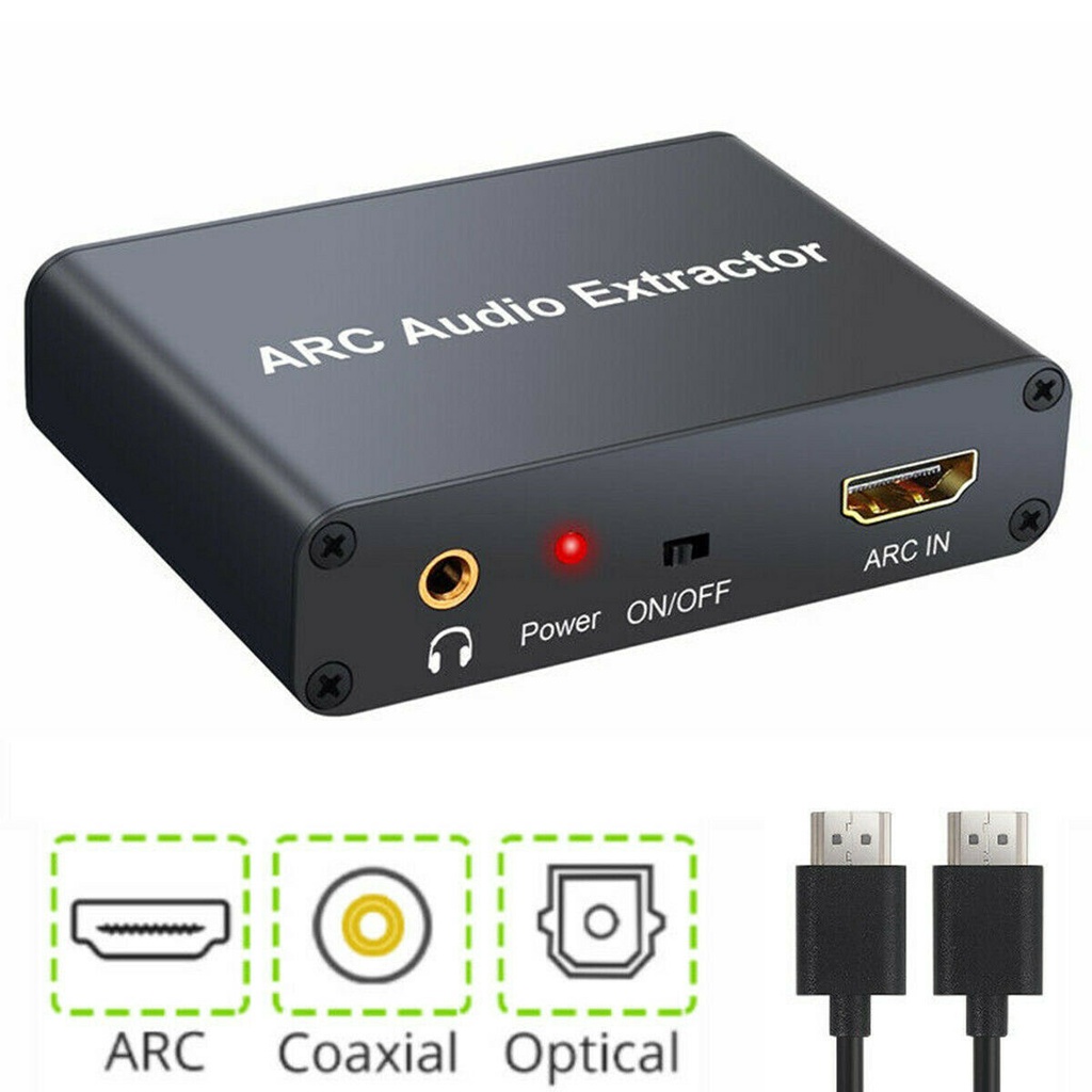 Hdmi ARC 音頻提取器 DAC ARC L/R 同軸 SPDIF 插孔提取器返回通道轉換器用於光纖 RCA 3.5