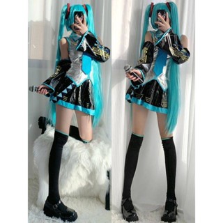 初音未來 cos服 MIKU 公式服 日本 少女 動漫 白銀 漆皮 JK 女裝 cosplay 套裝 cos 服裝