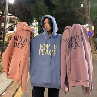 【HOT 本舖】S-2XL 美式簡約字母印花寬鬆連帽衛衣 多巴胺穿搭 oversize 長袖上衣 大學T 連帽