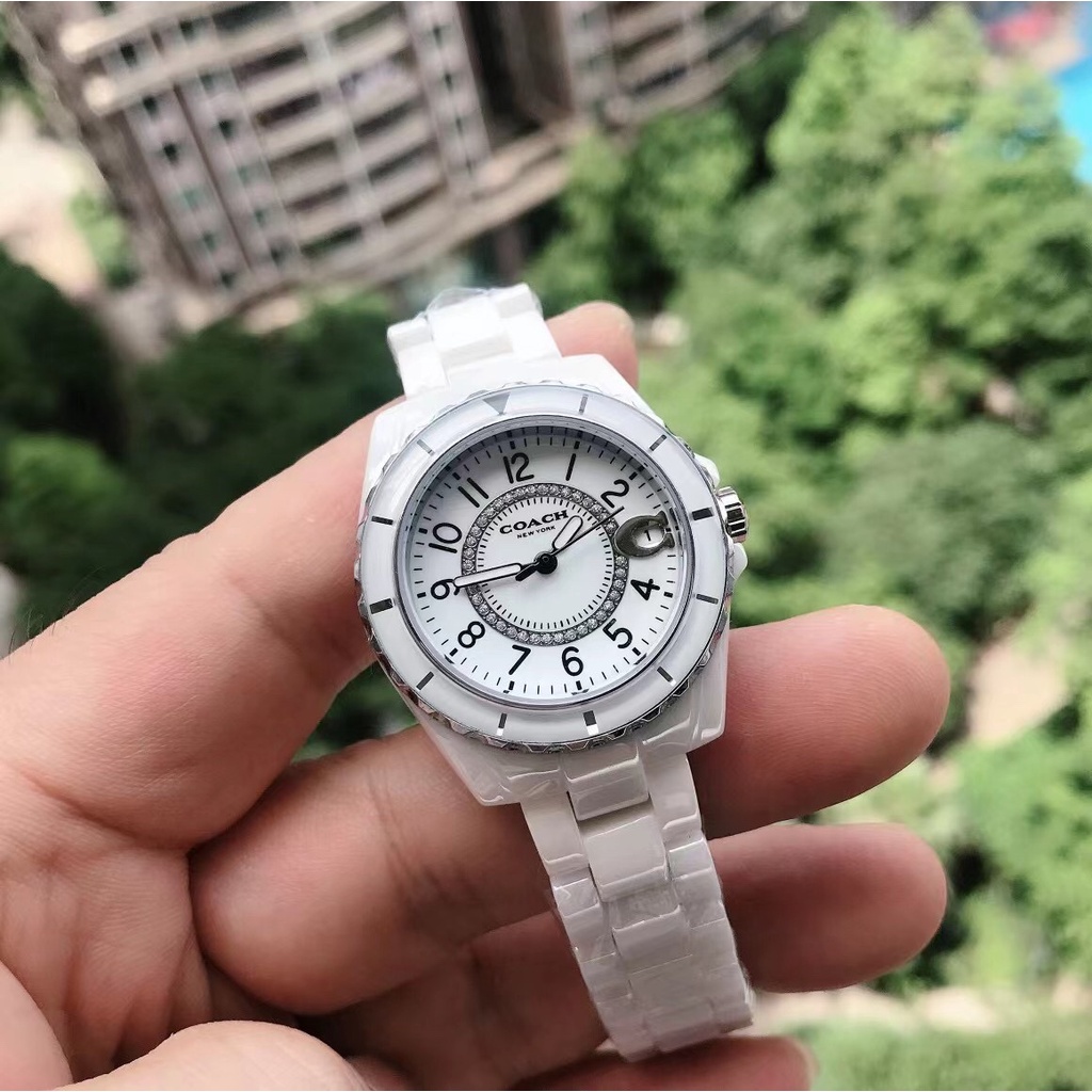 COACH全功能石英錶女士手錶 陶瓷材料 潮流腕錶