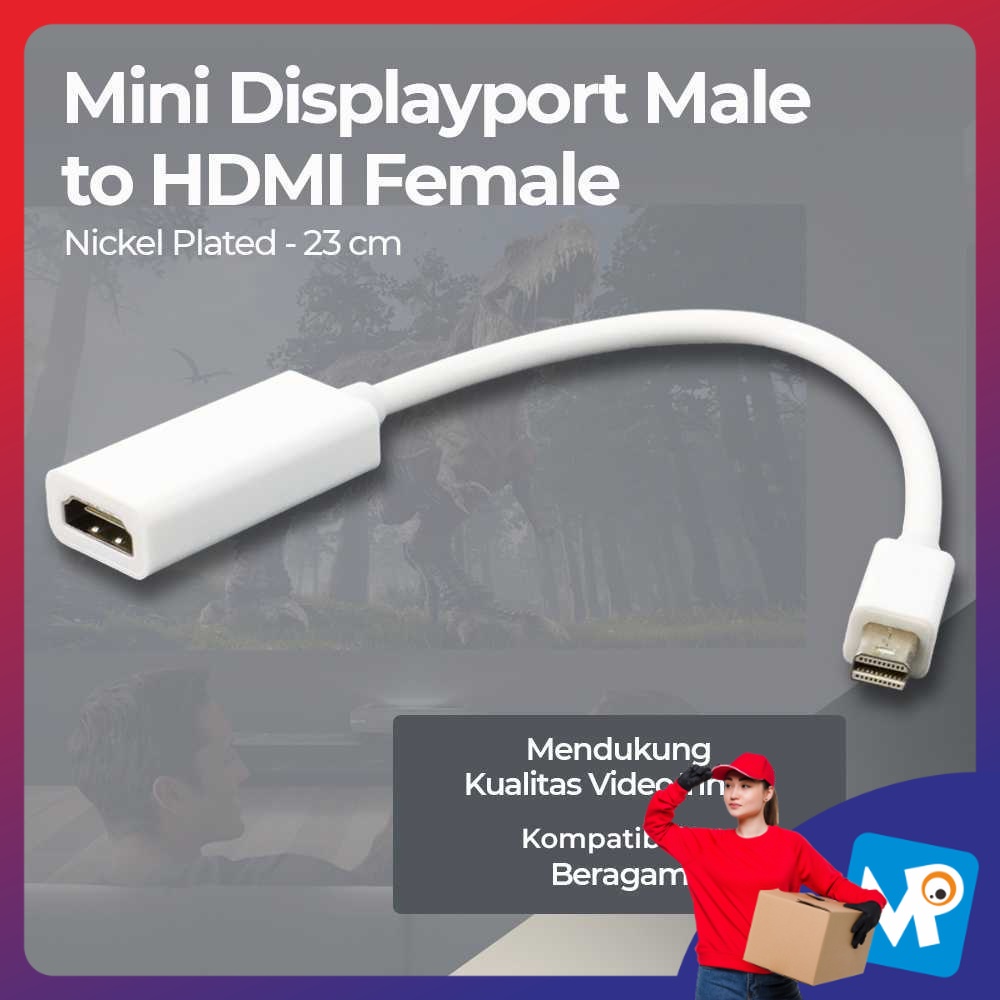 Mini Displayport 公頭轉 HDMI 母頭鍍鎳 Mini DP