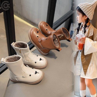 女童馬丁靴 女寶寶軟底防滑刷毛透氣靴子 女學生時尚卡通公主短靴