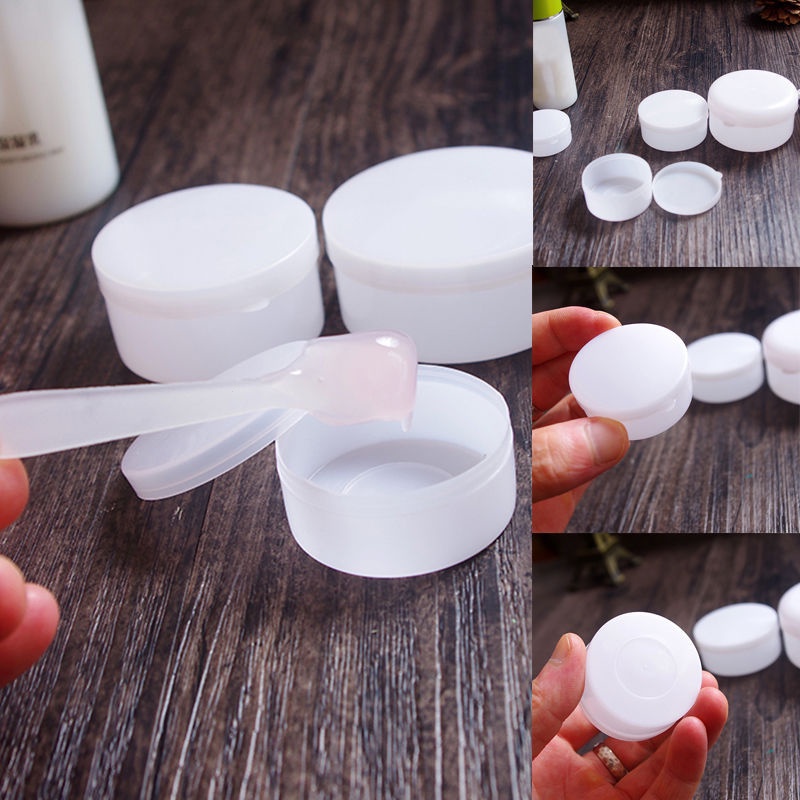 MIKA STORE  ▏5g/10g/20g/30g/50g/100g白色塑膠化妝品樣品罐罐空面霜瓶脣膏容器可填充盒