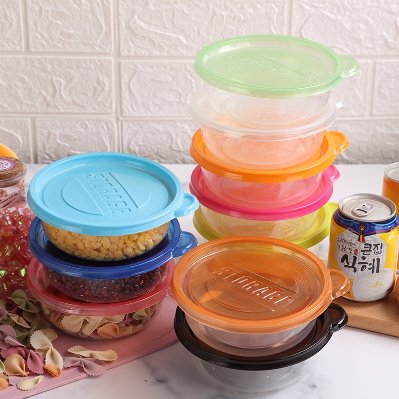便攜式帶蓋食品包裝盒/透明塑料水果蛋糕容器/圓形方形塑料食品碗