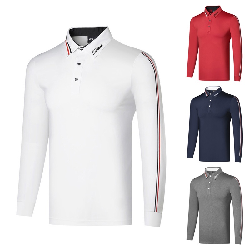 Titleist 男士長袖高爾夫 Polo T 恤 / Baju Golf